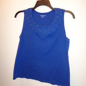 Croft & Barrow Women's Blue Tank Top Size 1X